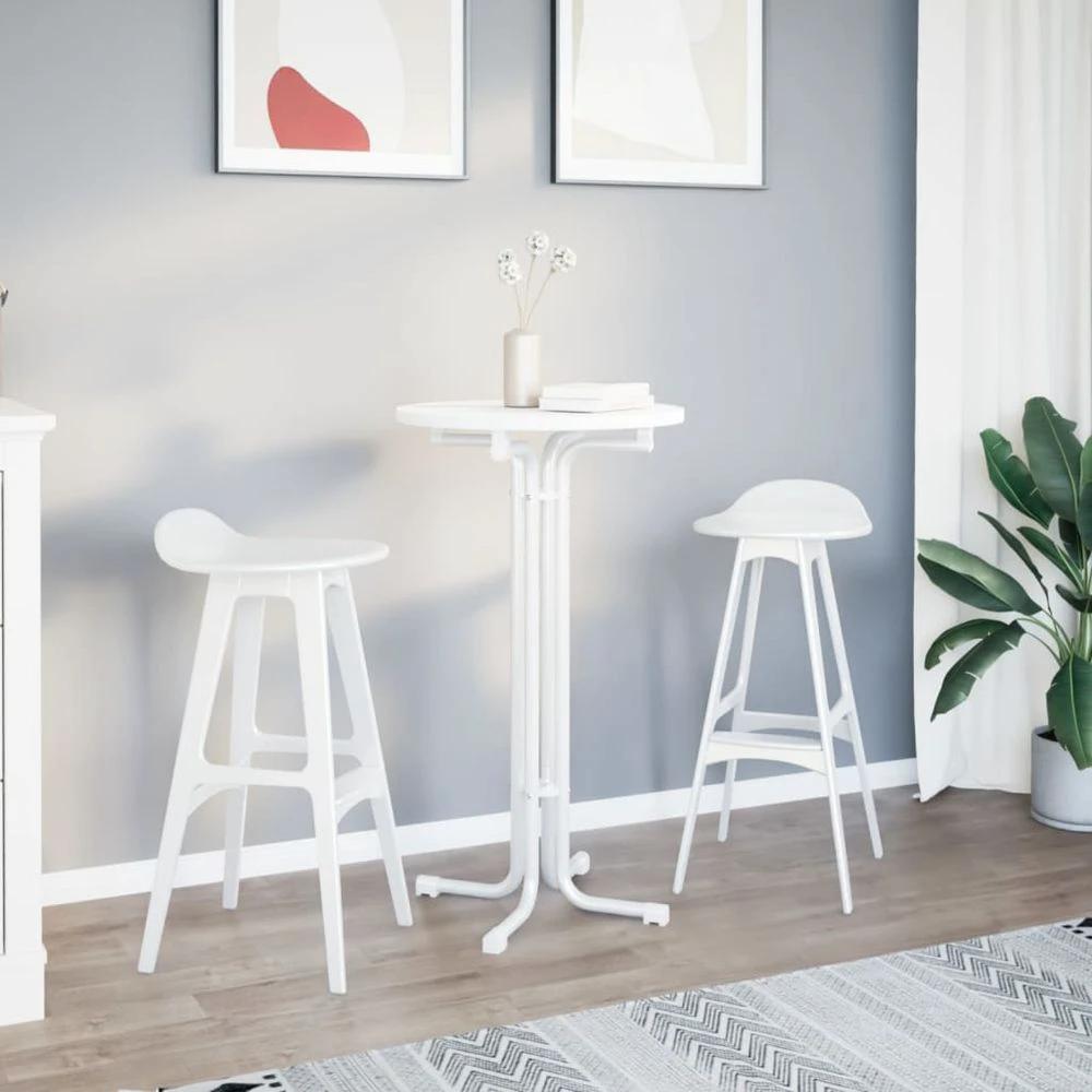 Dining Table vidaXL White Ø60x110 cm Engineered Wood and Steel by vidaXL