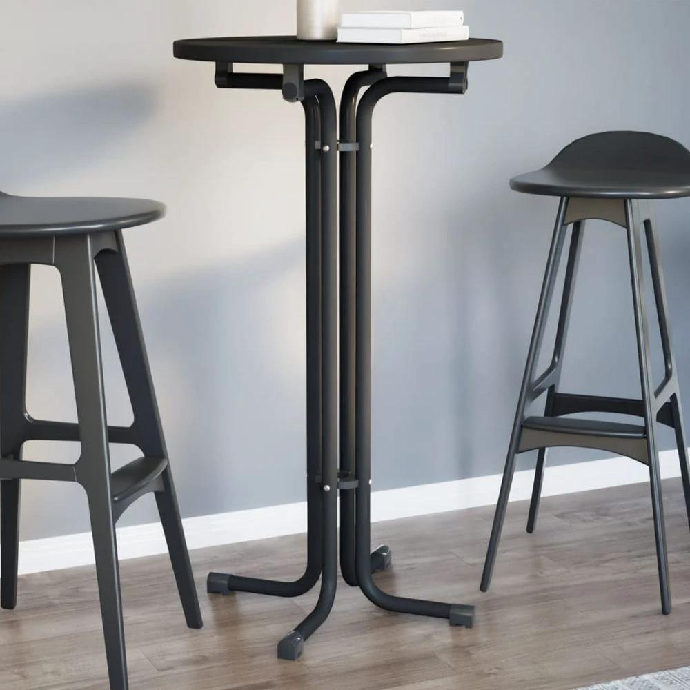 vidaXL Dining Table vidaXL White Ø60x110 cm Engineered Wood and Steel - Uncategorized Dining Table