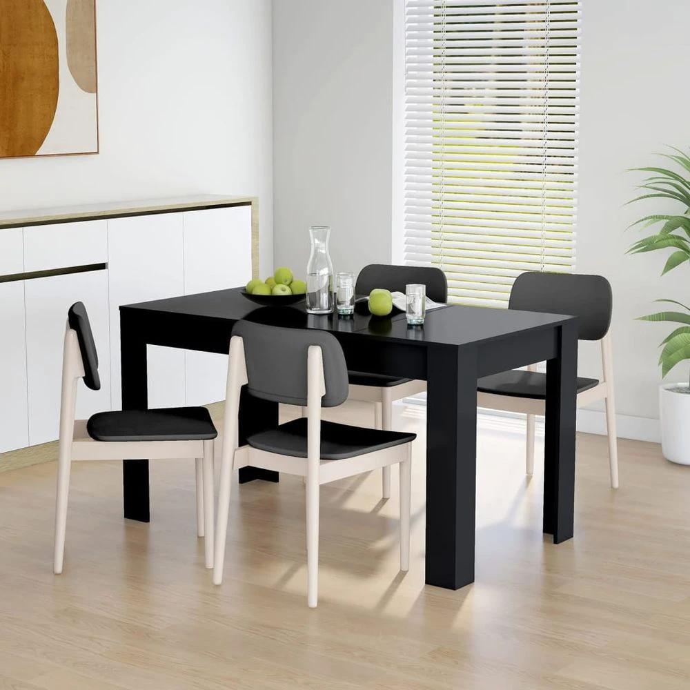 Dining Table Smoked Oak vidaXL 140x74.5x76 cm Engineered Wood by vidaXL