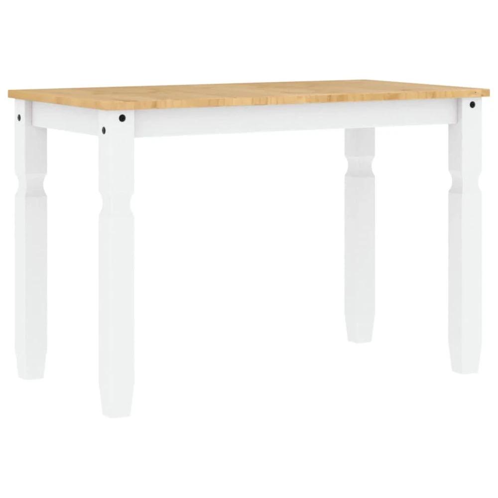 Dining Table Corona White 112x60x75 cm vidaXL Solid Wood Pine by vidaXL