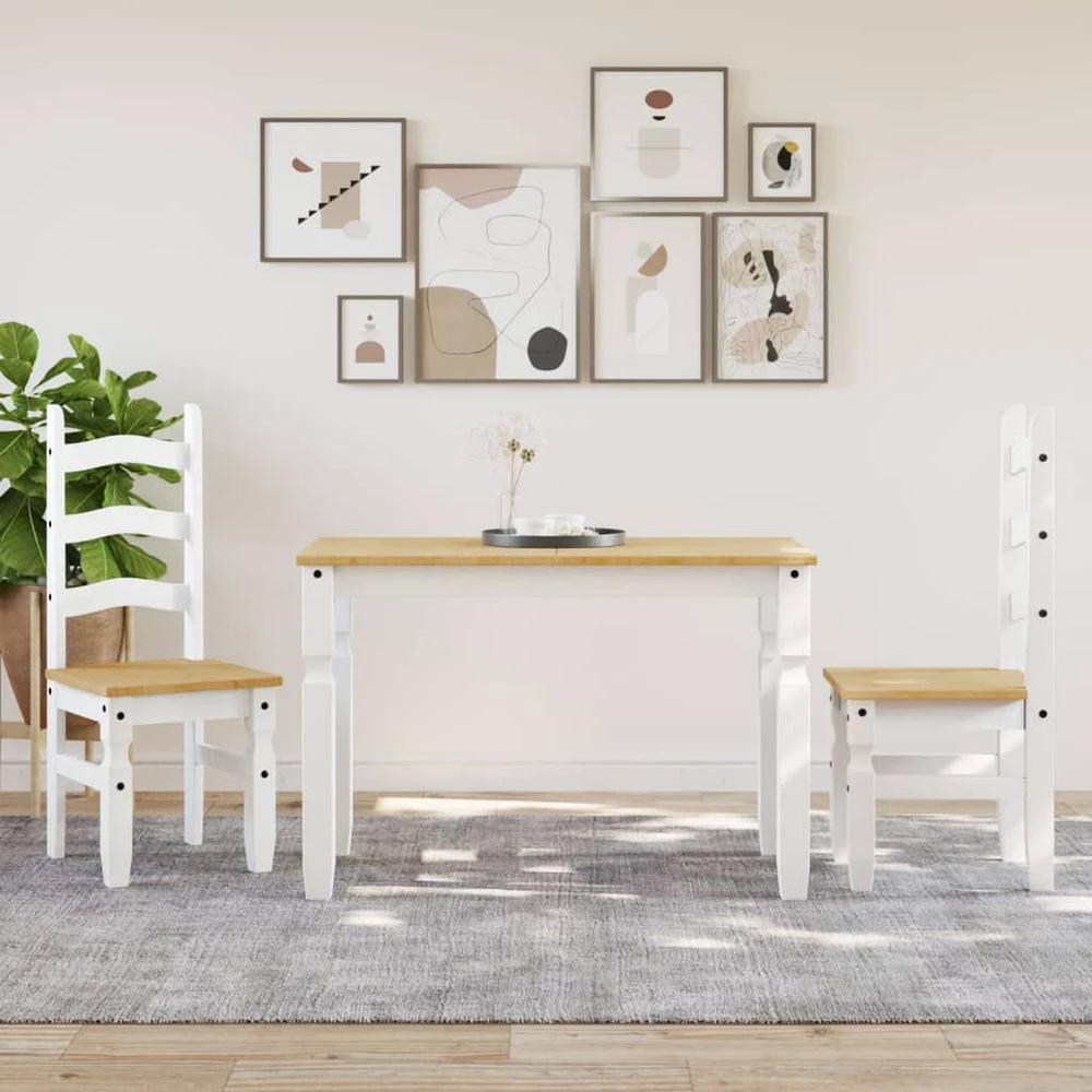 Dining Table Corona White 112x60x75 cm vidaXL Solid Wood Pine by vidaXL