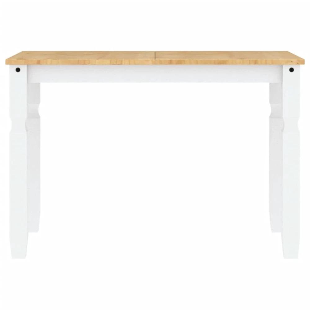 Dining Table Corona White 112x60x75 cm vidaXL Solid Wood Pine by vidaXL
