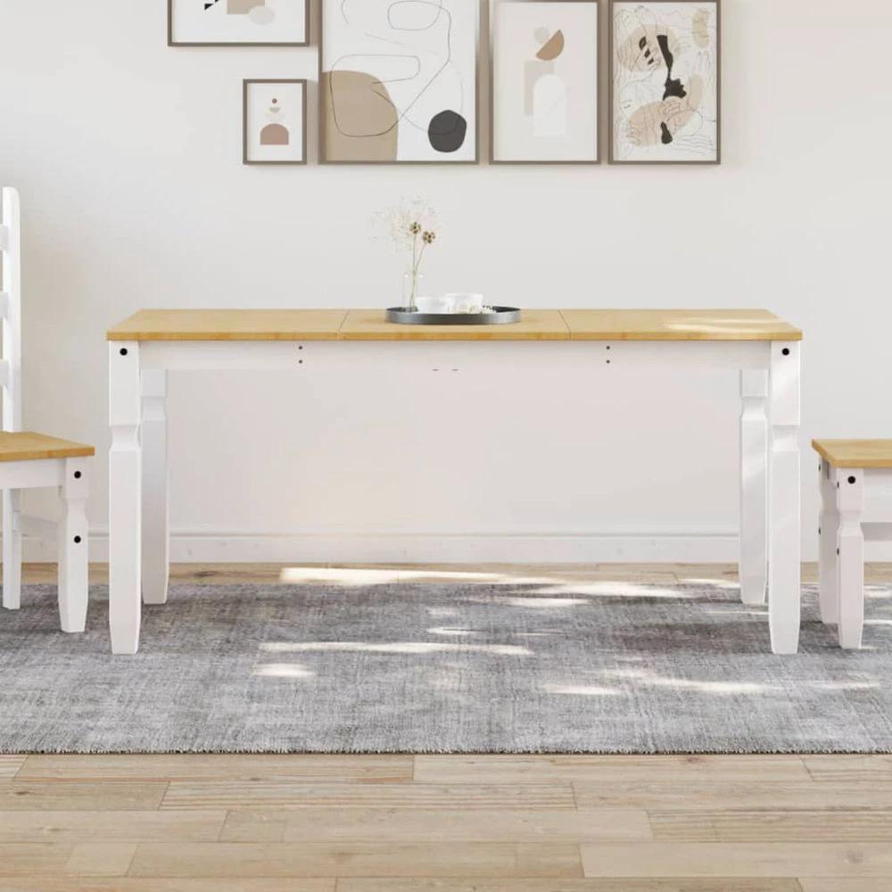vidaXL Dining Table Corona White 160x80x75 cm vidaXL Solid Wood Pine - Uncategorized Dining Table