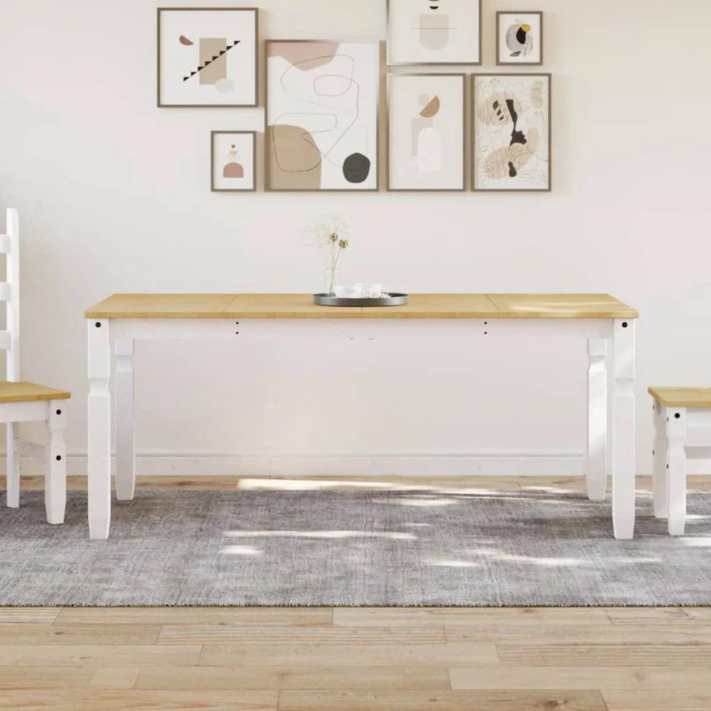 vidaXL Dining Table Corona White 180x90x75 cm vidaXL Solid Wood Pine - Uncategorized Dining Table