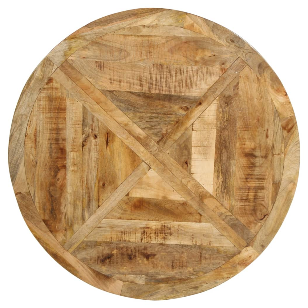Dining Table Ø110x75 cm vidaXL Solid Wood Rough Mango by vidaXL