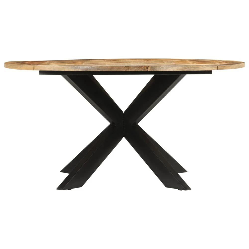 vidaXL Dining Table Ø150x76 cm vidaXL Solid Rough Wood Mango - Uncategorized Dining Table