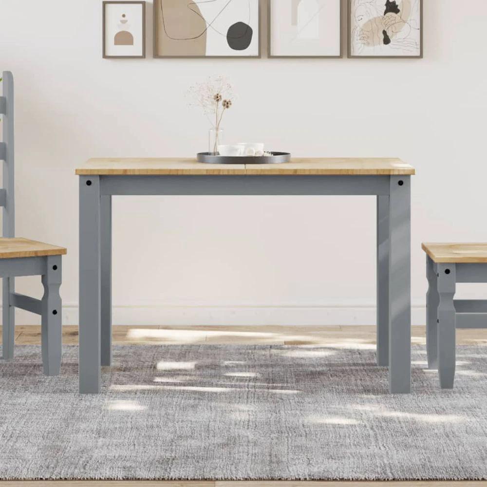 Dining Table Panama Grey 117x60x75 cm vidaXL Solid Wood Pine by vidaXL