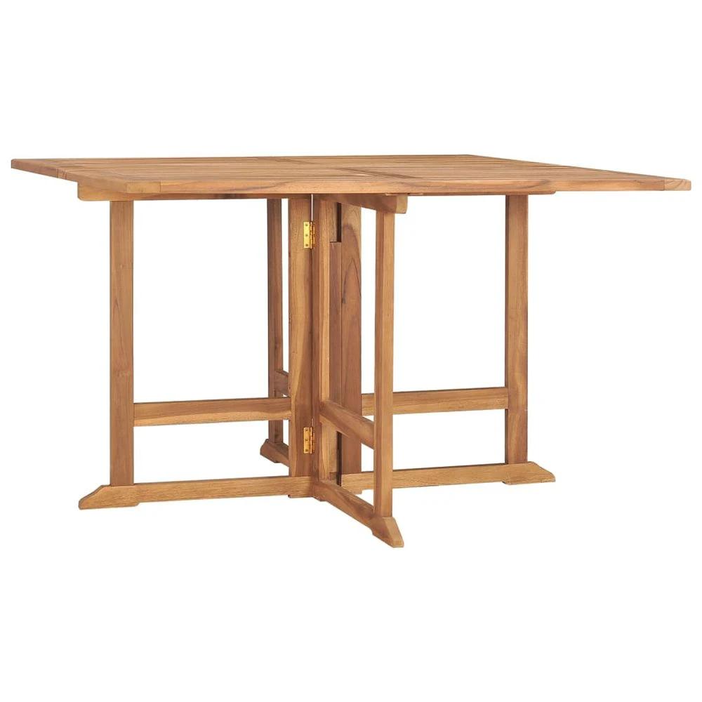 vidaXL Folding Garden Dining Table vidaXL 110x110x75 cm Solid Wood Teak - Uncategorized Dining Table