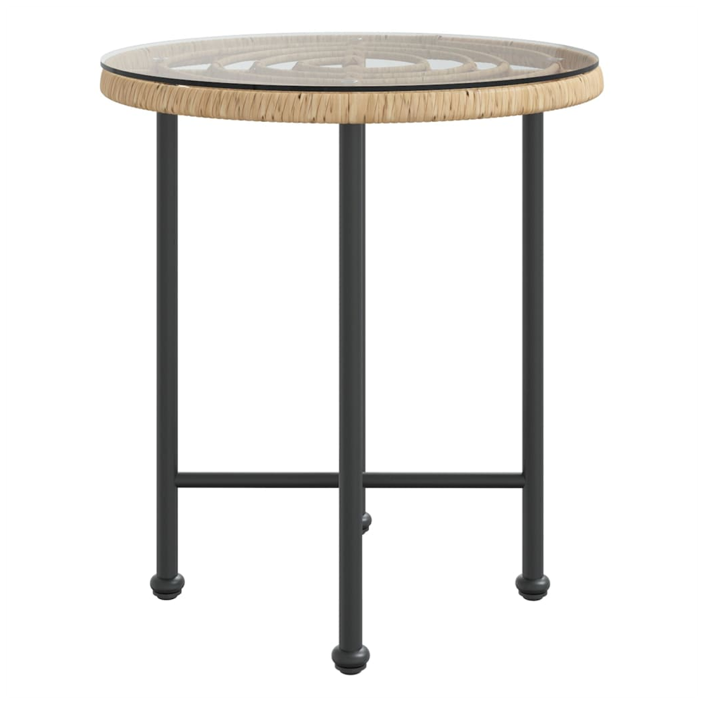 Dining Table Ø50 cm vidaXL Tempered Glass and Steel by vidaXL