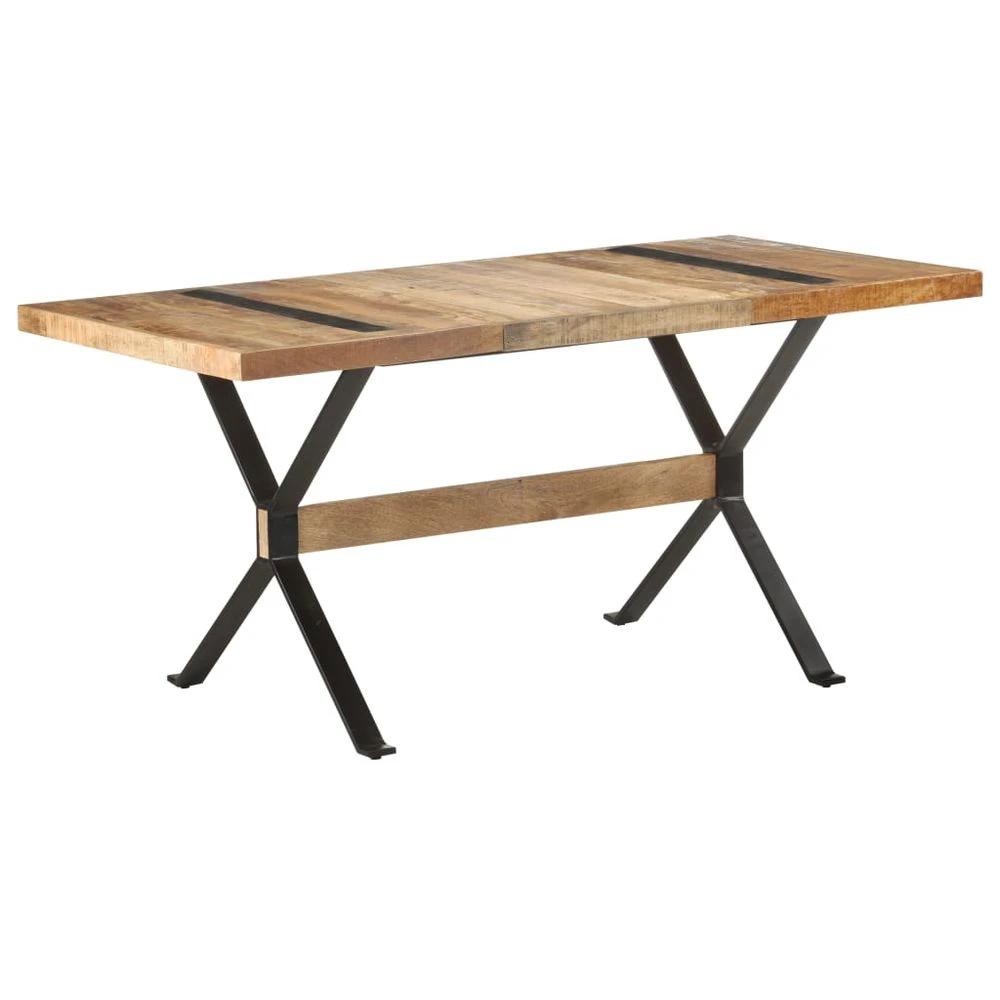 Dining Table 120x60x76 cm vidaXL Rough Mango Wood by vidaXL