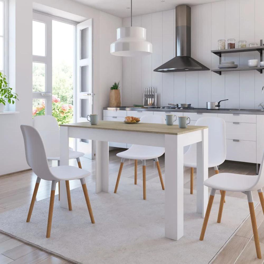 vidaXL Dining Table Smoked Oak vidaXL 120x60x76 cm Engineered Wood - Uncategorized Dining Table