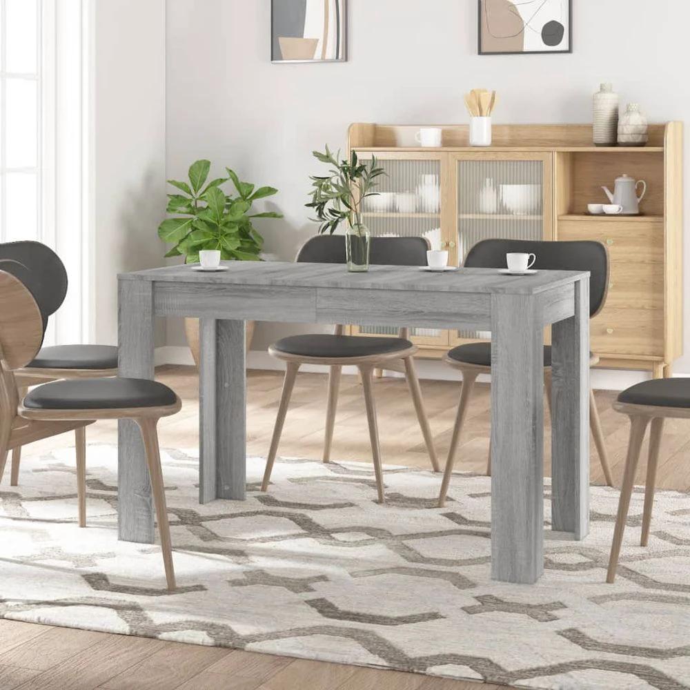 vidaXL Dining Table Smoked Oak vidaXL 120x60x76 cm Engineered Wood - Uncategorized Dining Table