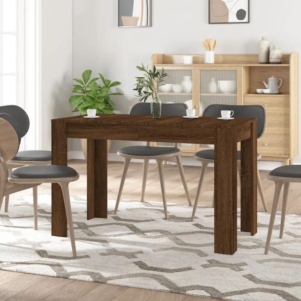 vidaXL Dining Table Smoked Oak vidaXL 120x60x76 cm Engineered Wood - Uncategorized Dining Table