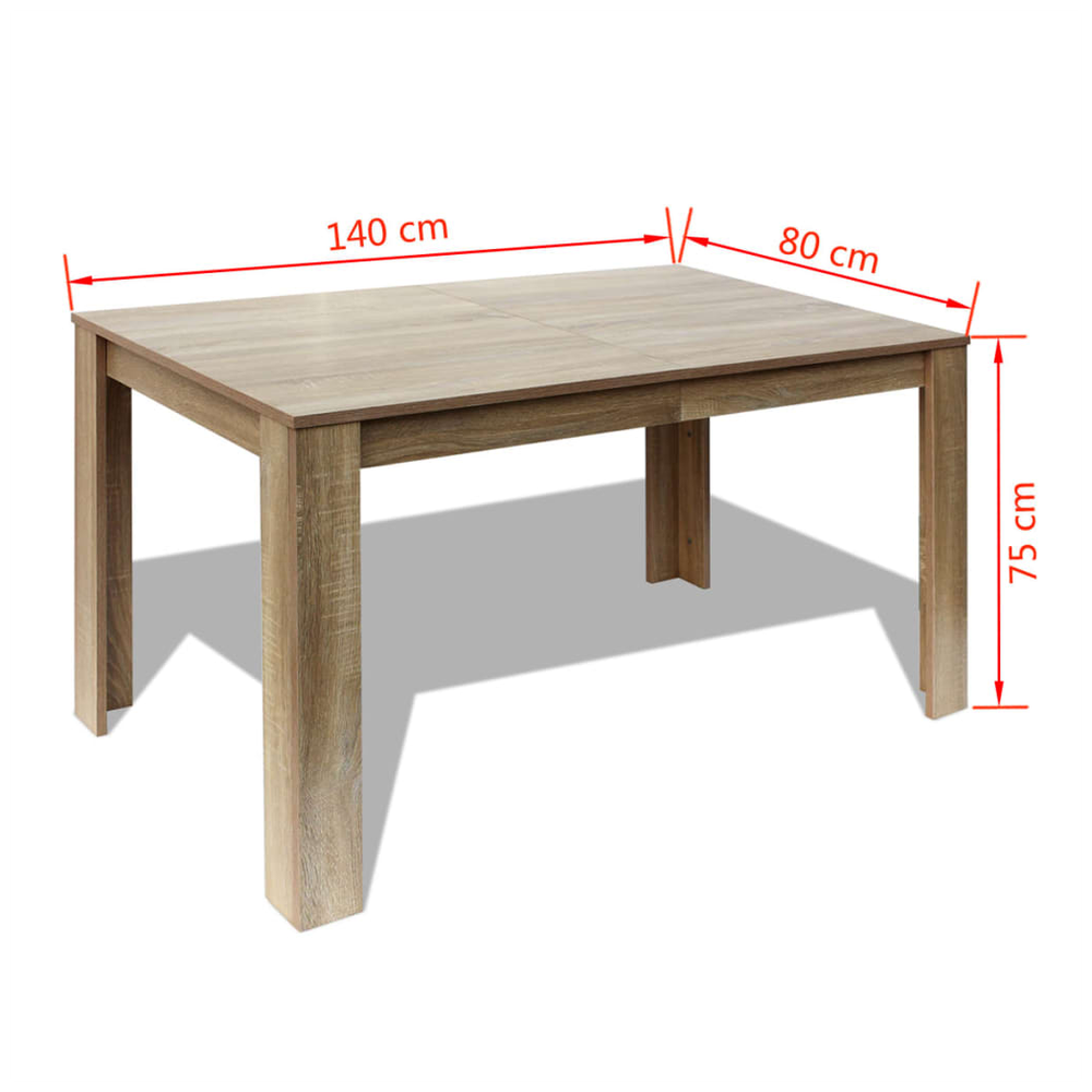 vidaXL Dining Table 140x80x75 cm vidaXL Oak - Uncategorized Dining Table