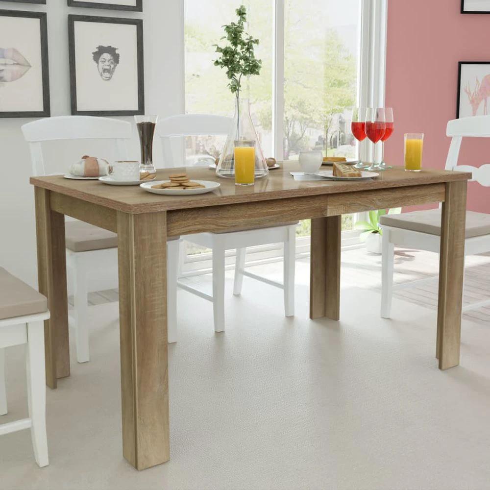 vidaXL Dining Table 140x80x75 cm vidaXL Oak - Uncategorized Dining Table
