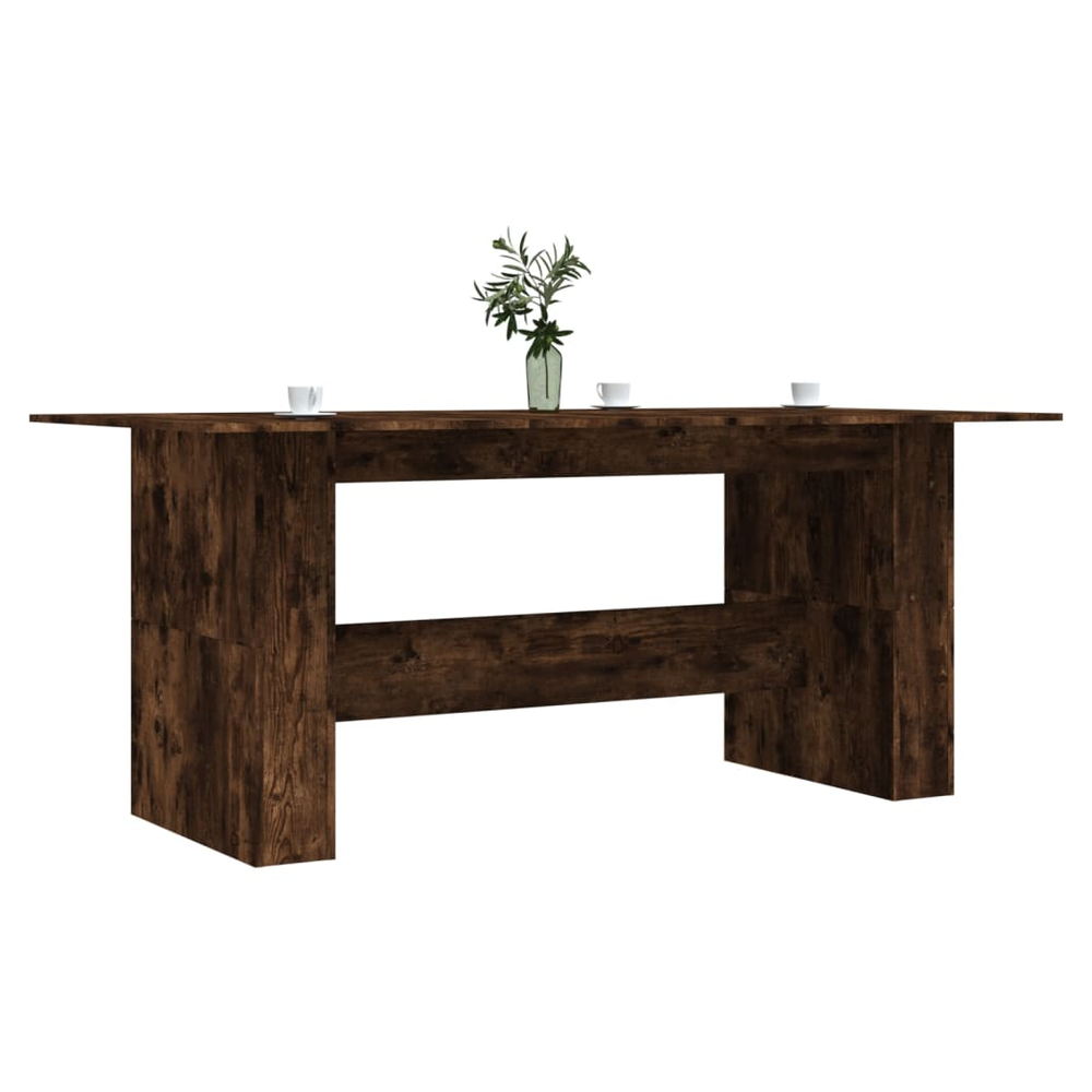 Dining Table Smoked Oak vidaXL 180x90x76 cm Engineered Wood by vidaXL