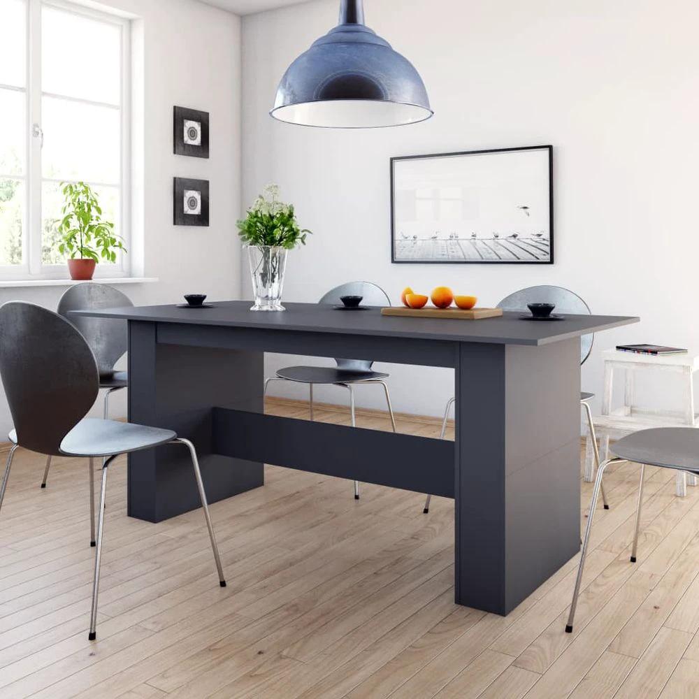 Dining Table Smoked Oak vidaXL 180x90x76 cm Engineered Wood by vidaXL