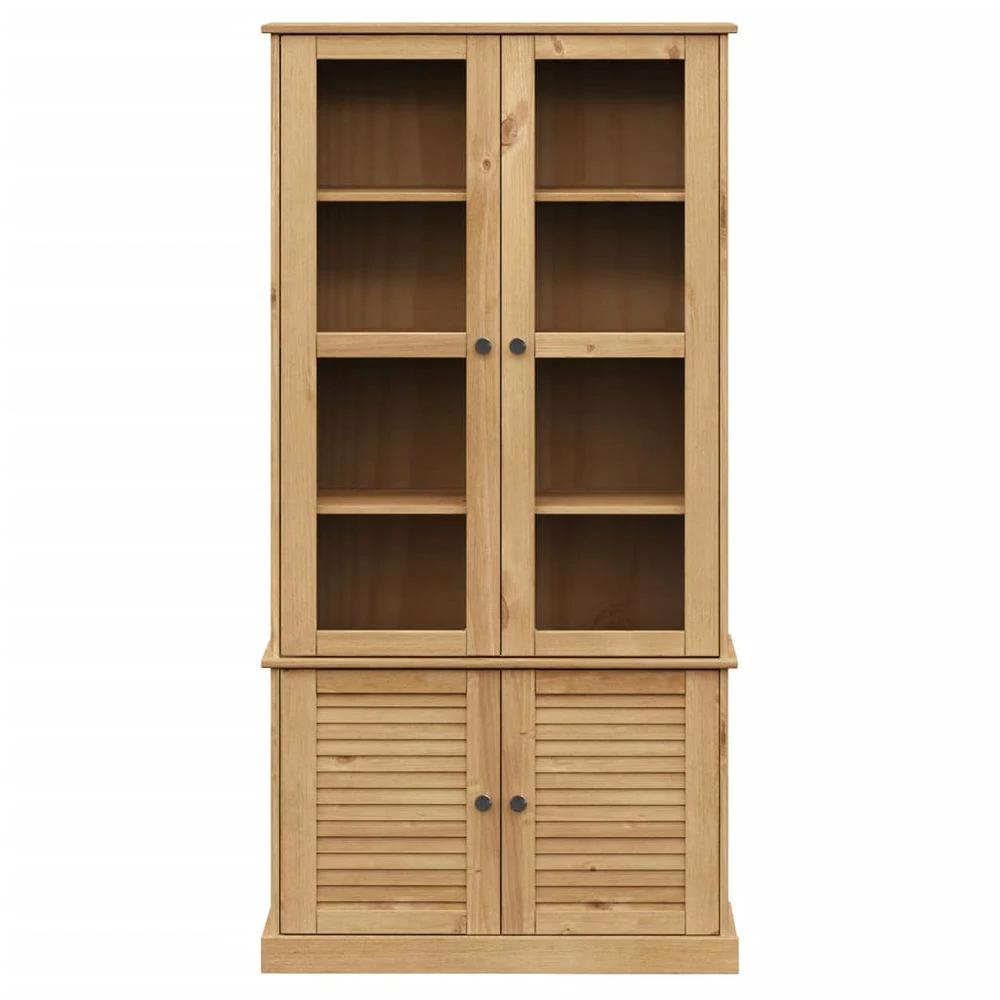 Glass Display Cabinet VIGO vidaXL 85x35x170 cm Solid Wood Pine by vidaXL