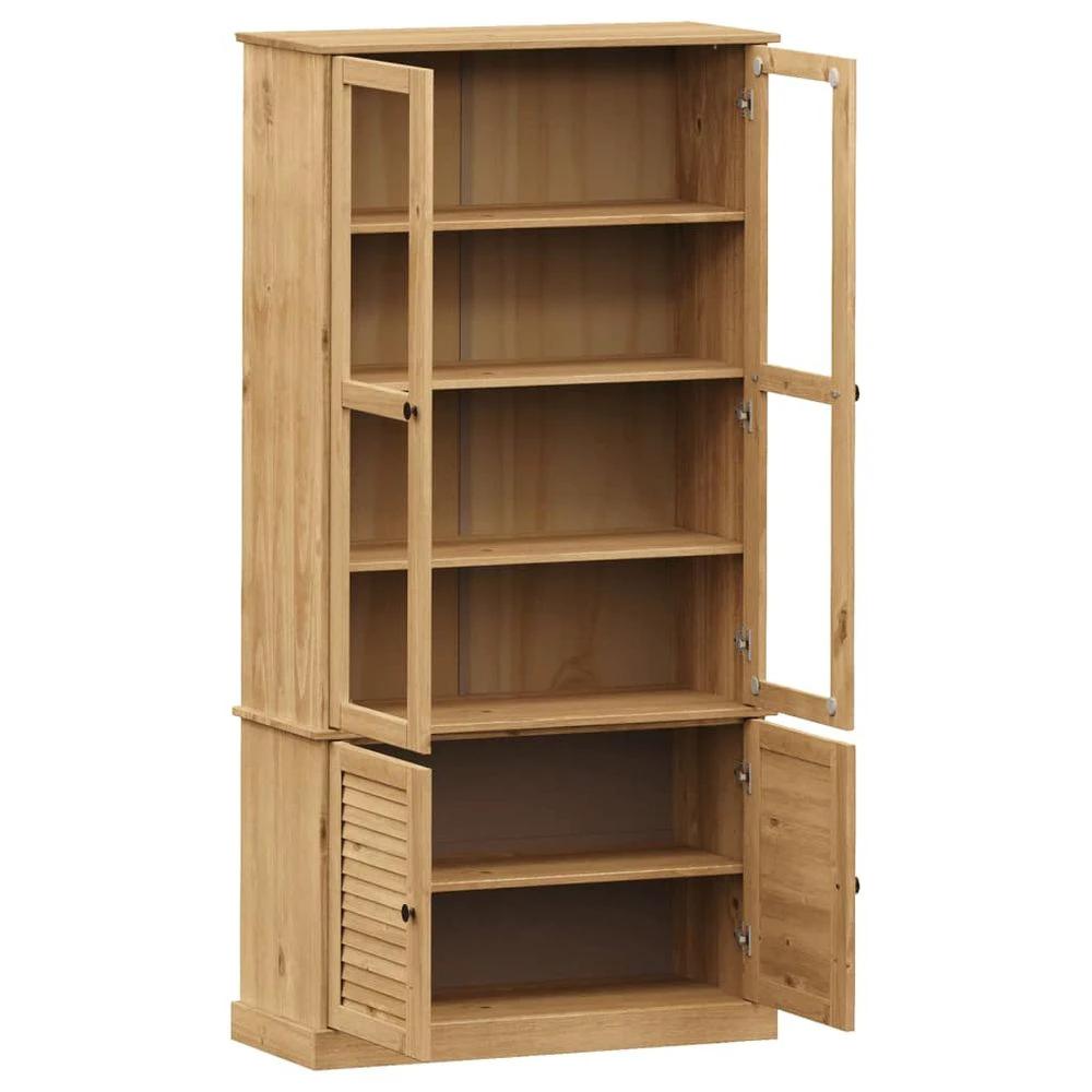 Glass Display Cabinet VIGO vidaXL 85x35x170 cm Solid Wood Pine by vidaXL
