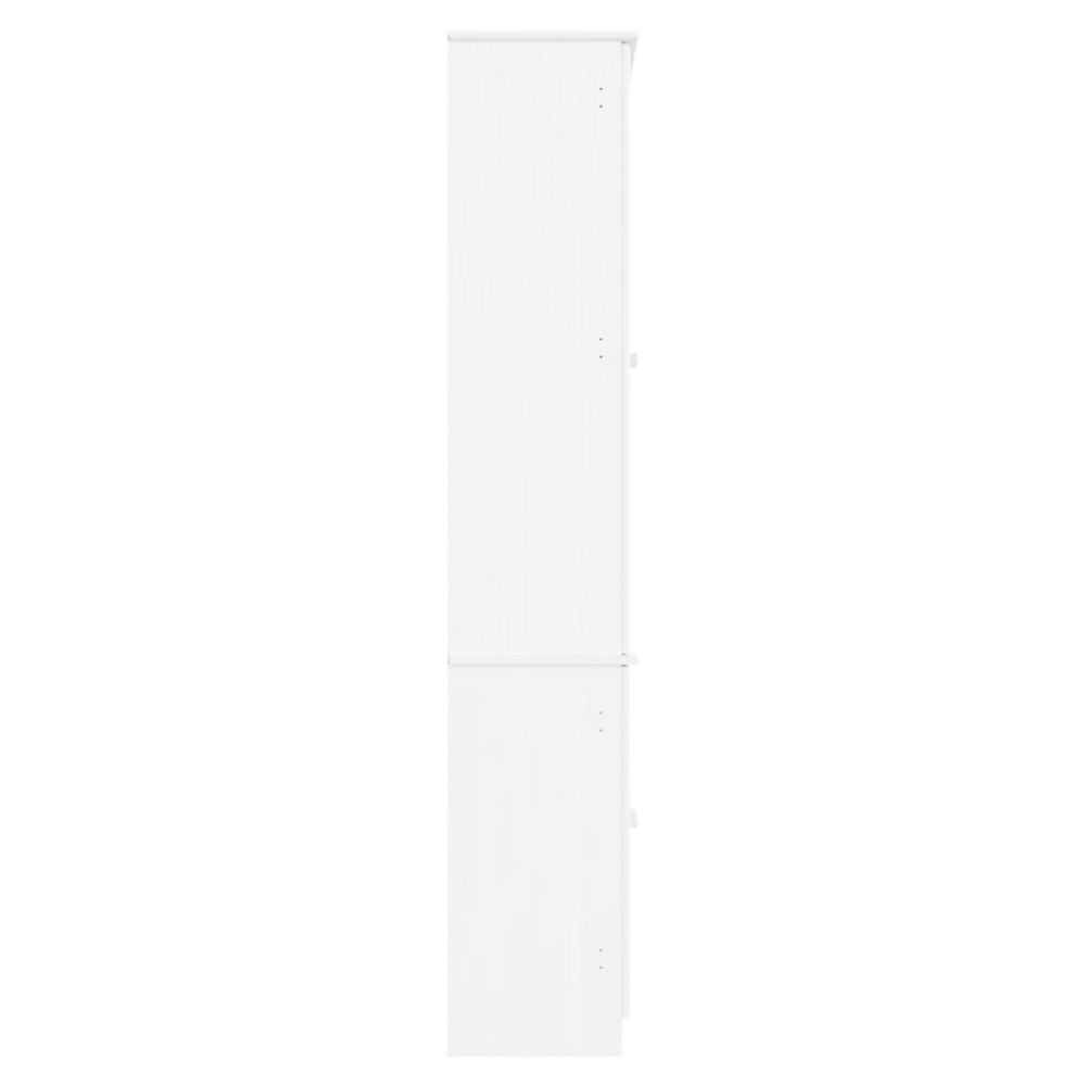 vidaXL Glass Display Cabinet ALTA vidaXL White 77x35x186.5 cm Solid Wood Pine - Uncategorized Display Cabinet