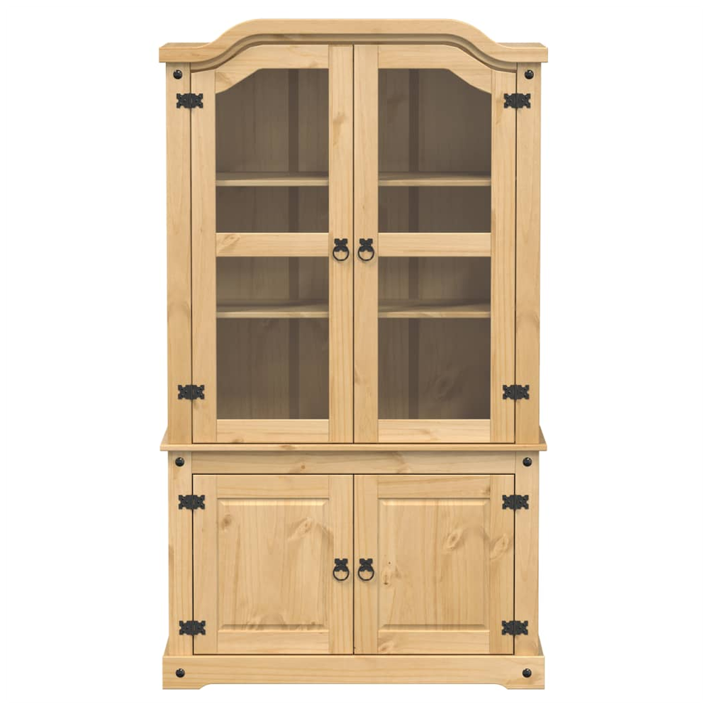 vidaXL Glass Display Cabinet Corona vidaXL 103.5x42x180 cm Solid Wood Pine - Uncategorized Display Cabinet