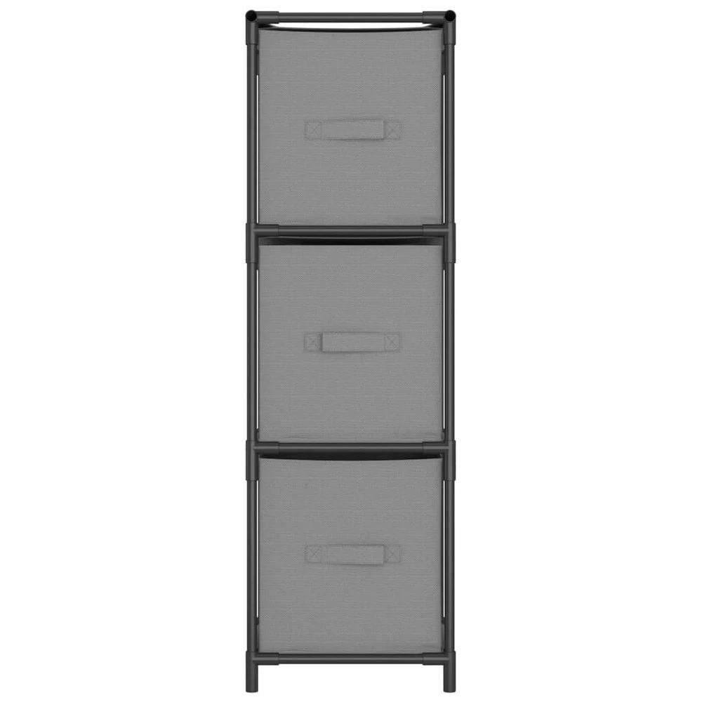 Storage Cabinet with 3 Fabric Drawers vidaXL Grey 34x34x101 cm Steel by vidaXL