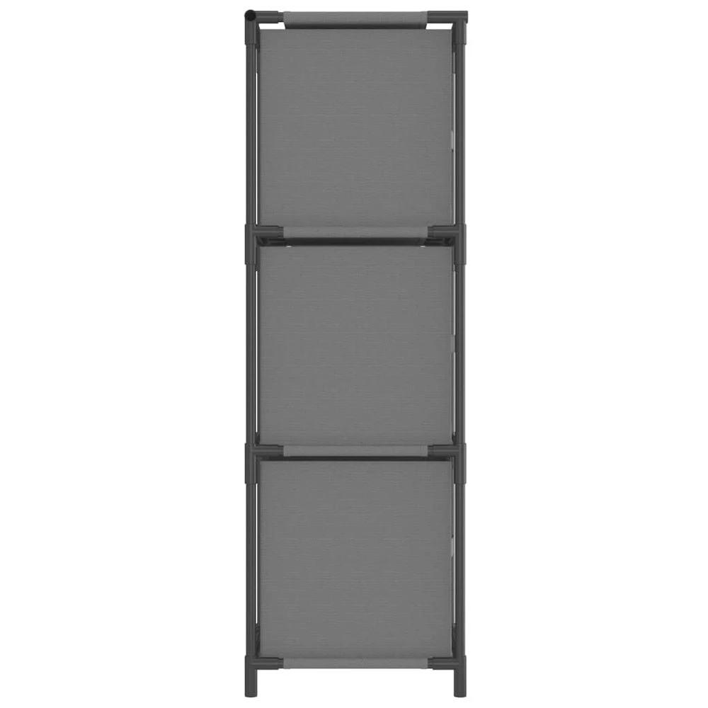 vidaXL Storage Cabinet with 3 Fabric Drawers vidaXL Grey 34x34x101 cm Steel - Uncategorized Display Cabinet