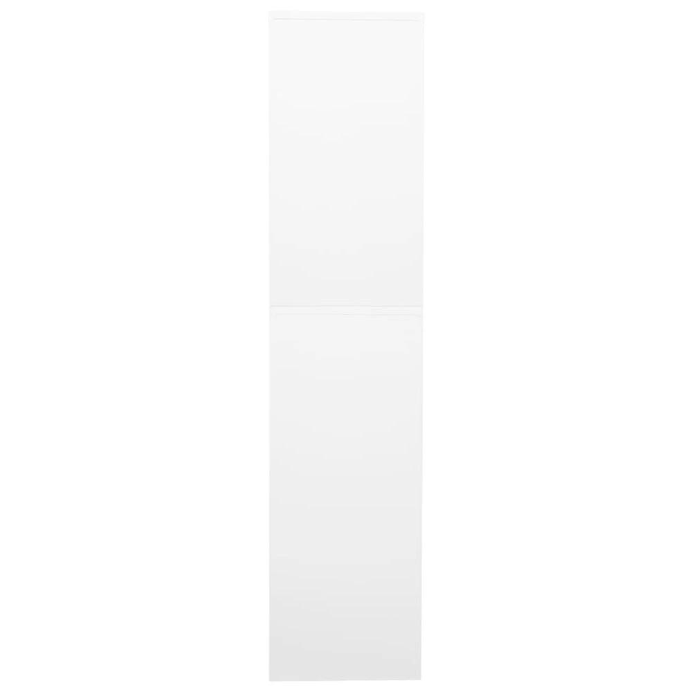 Office Cabinet White 90x40x180 cm vidaXL Steel and Tempered Glass by vidaXL