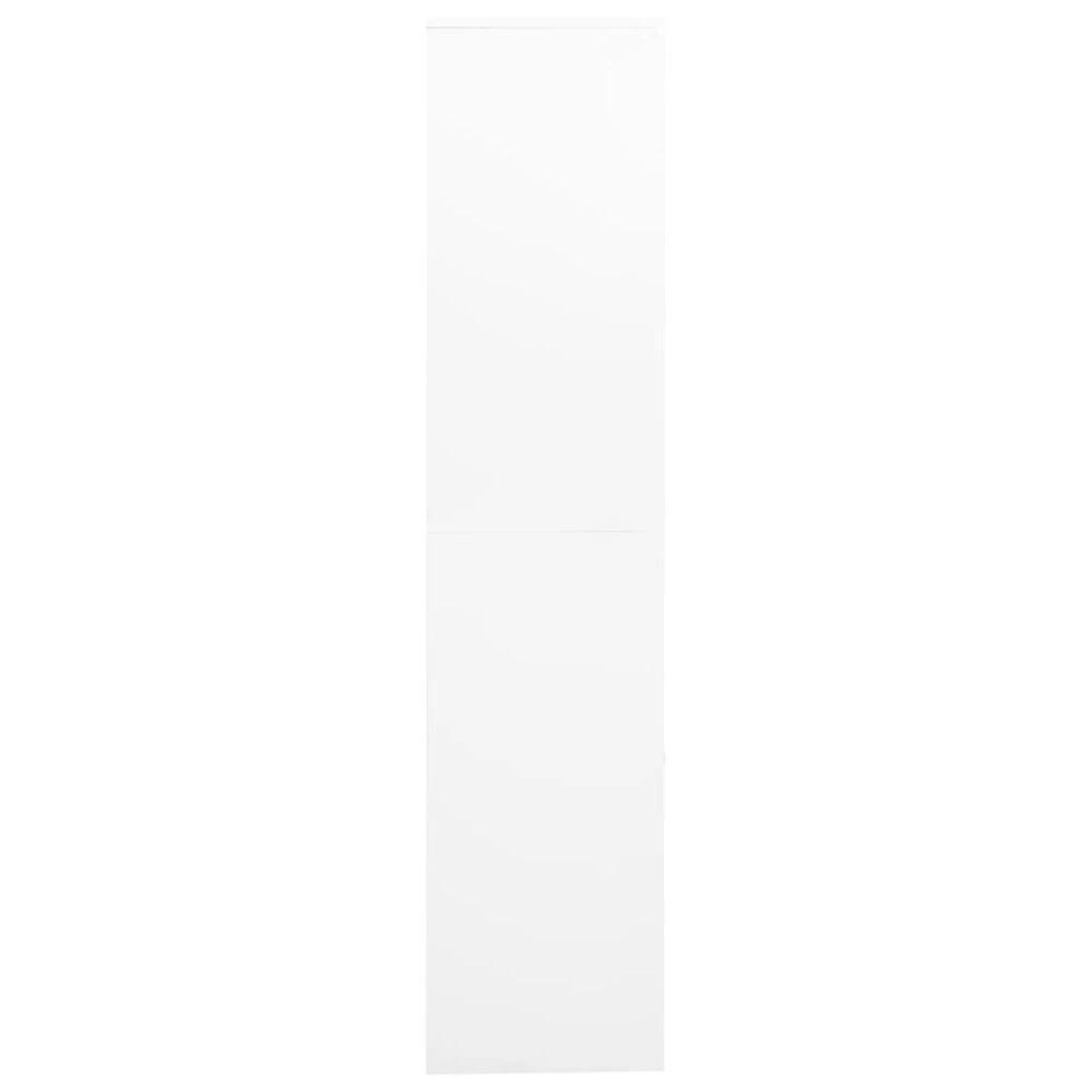 Office Cabinet White 90x40x180 cm vidaXL Steel and Tempered Glass by vidaXL
