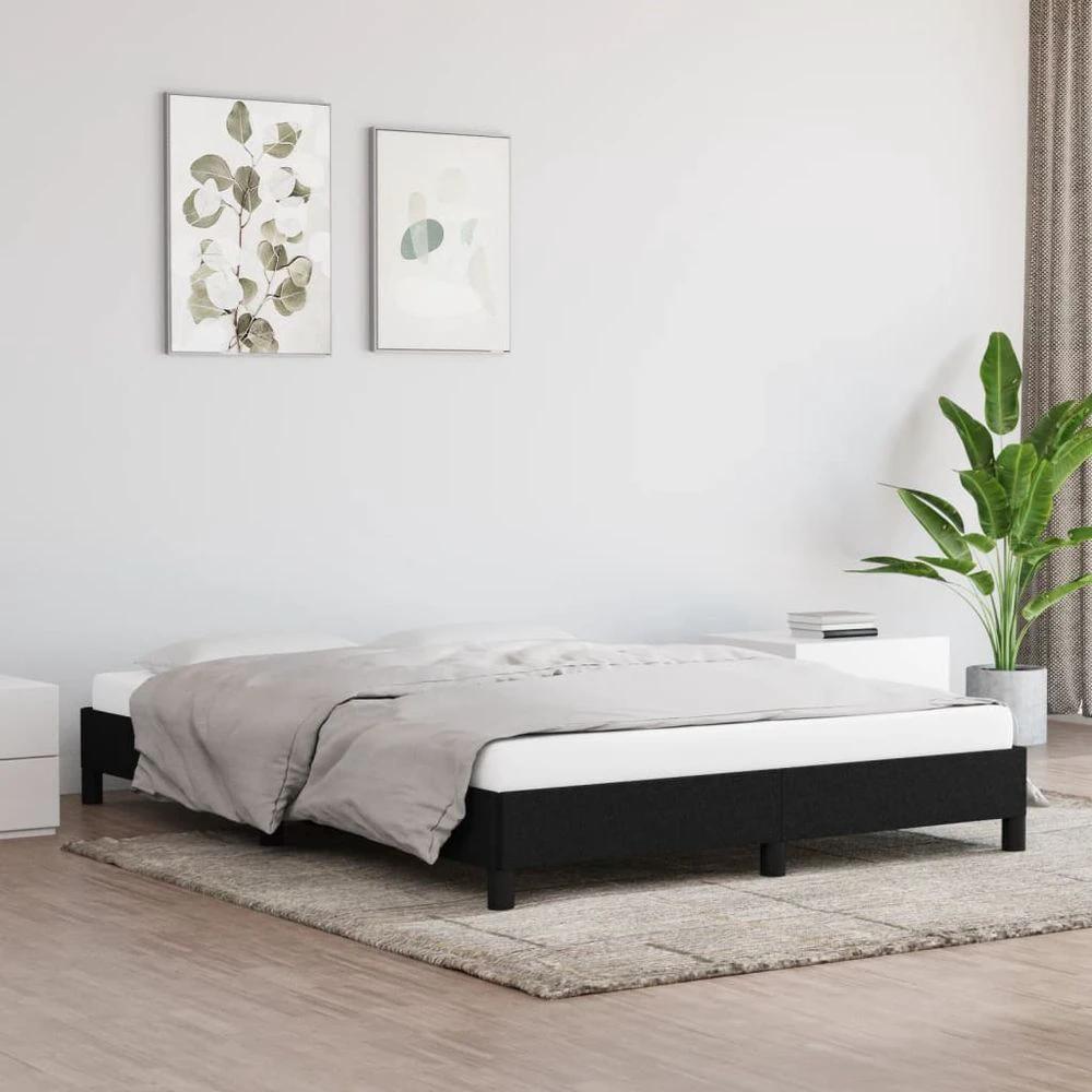 vidaXL Bed Frame Black 135x190 cm vidaXL Double Fabric - Uncategorized Double Bed