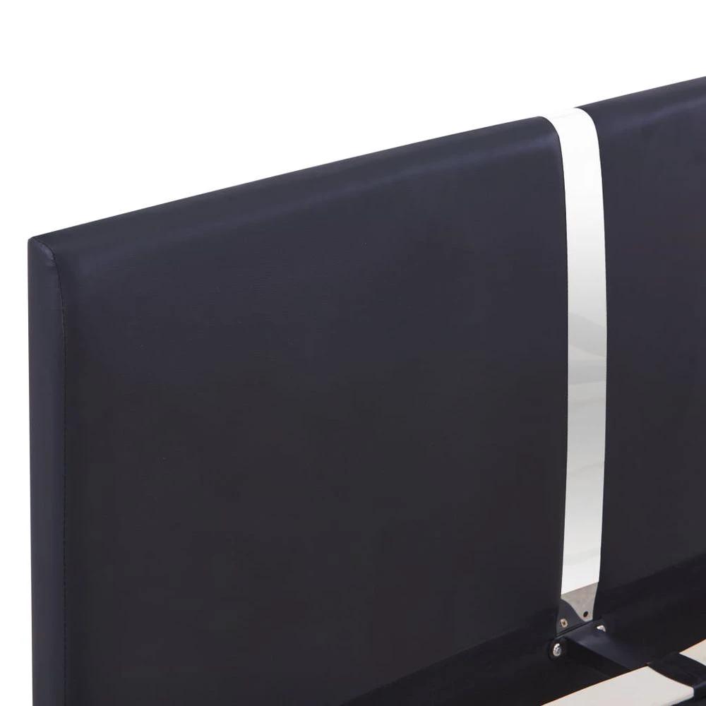 vidaXL Bed Frame Black Faux Leather 135x190 cm 4FT6 vidaXL Double - Uncategorized Double Bed