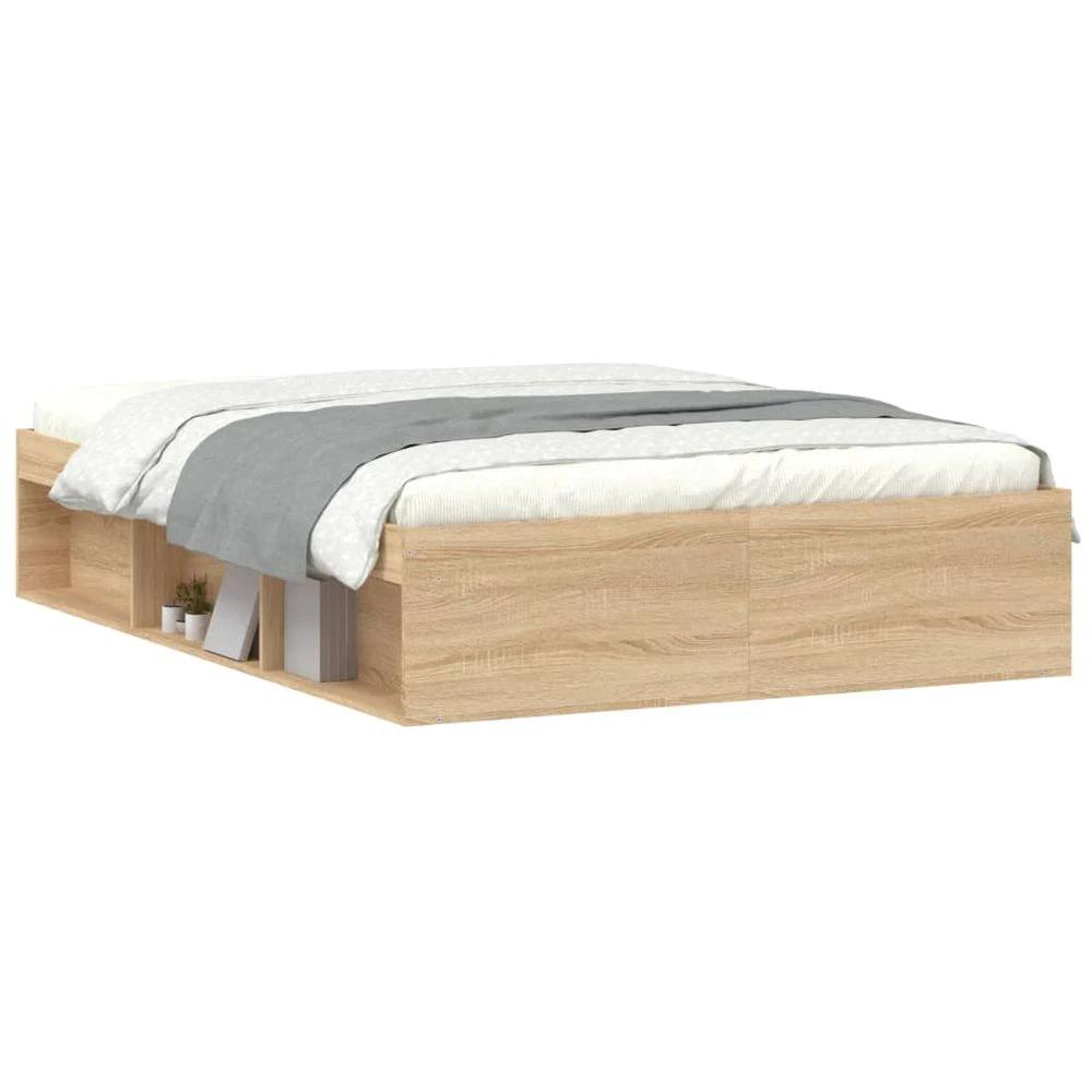 Bed Frame Sonoma Oak 135x190 cm vidaXL Double by vidaXL