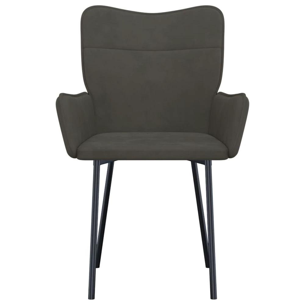 vidaXL Dining Chairs 2 pcs vidaXL Dark Grey Velvet - Uncategorized Fabric Dining Chairs
