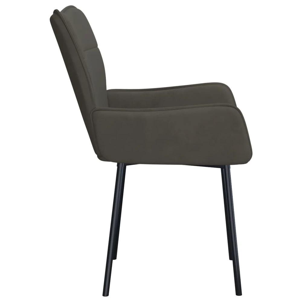 vidaXL Dining Chairs 2 pcs vidaXL Dark Grey Velvet - Uncategorized Fabric Dining Chairs
