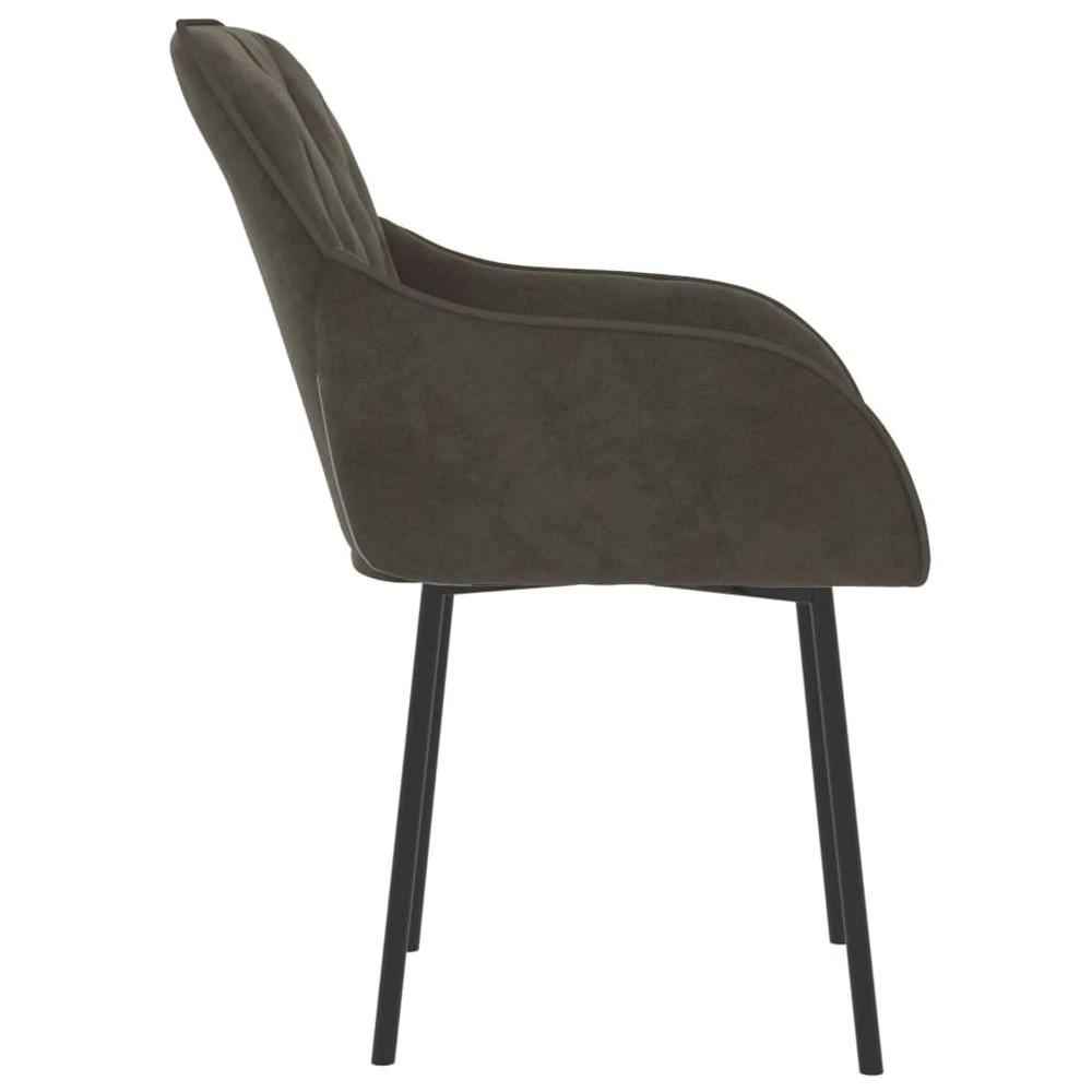 Dining Chairs 2 pcs vidaXL Dark Grey Velvet by vidaXL