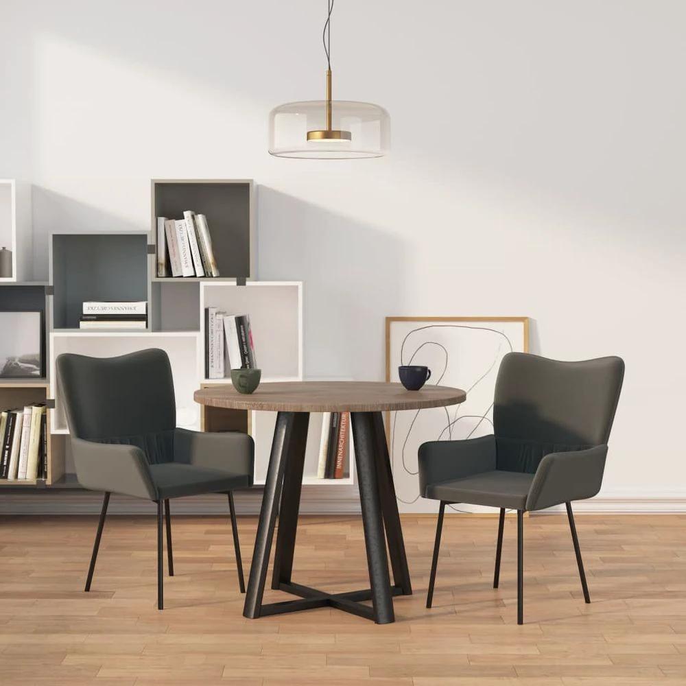 Dining Chairs 2 pcs vidaXL Dark Grey Velvet by vidaXL