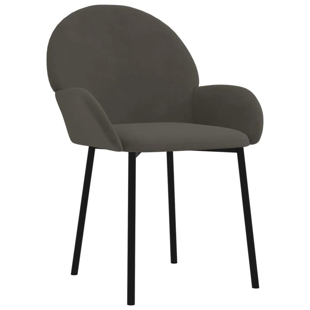 vidaXL Dining Chairs 2 pcs vidaXL Dark Grey Velvet - Uncategorized Fabric Dining Chairs