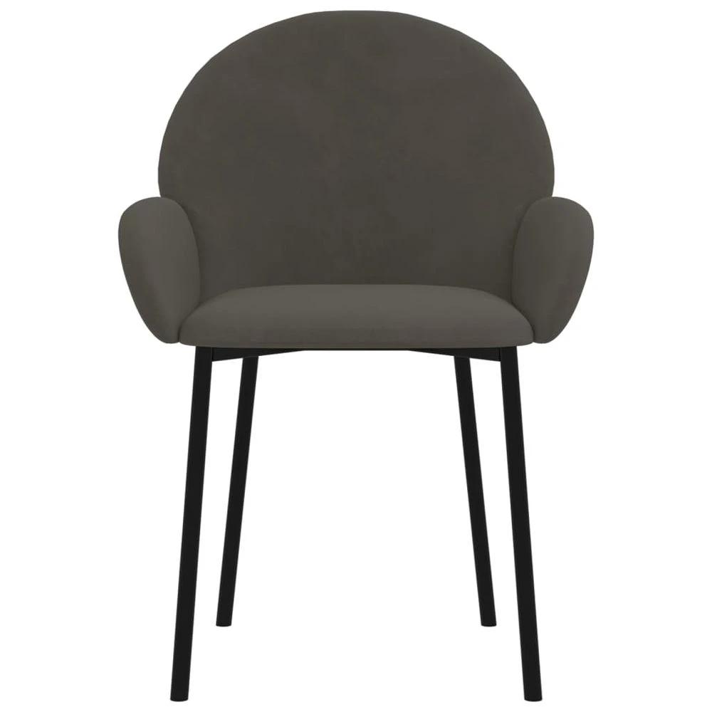 vidaXL Dining Chairs 2 pcs vidaXL Dark Grey Velvet - Uncategorized Fabric Dining Chairs