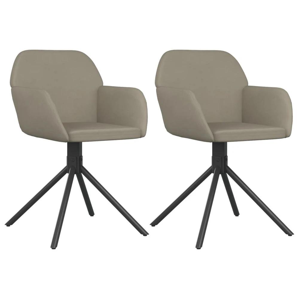 vidaXL Swivel Dining Chairs 2 pcs vidaXL Light Grey Velvet - Uncategorized Fabric Dining Chairs