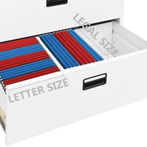 vidaXL Filing Cabinet White 90x46x72.5 cm Steel by vidaXL