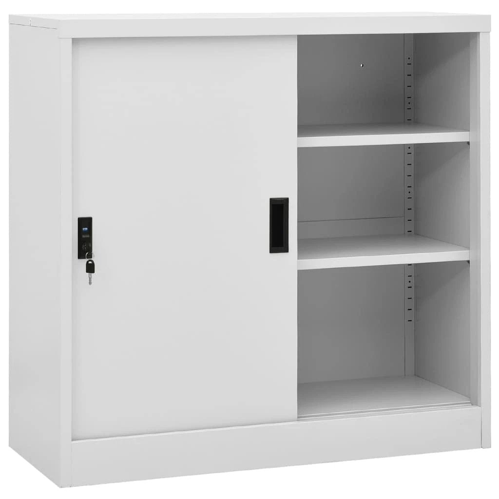 vidaXL Office Cabinet with Sliding Door White 90x40x90 cm Steel by vidaXL