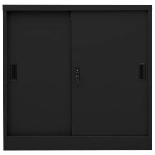 vidaXL vidaXL Office Cabinet with Sliding Door White 90x40x90 cm Steel - Uncategorized Filing Cabinet