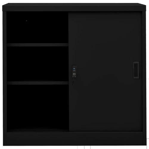 vidaXL vidaXL Office Cabinet with Sliding Door White 90x40x90 cm Steel - Uncategorized Filing Cabinet