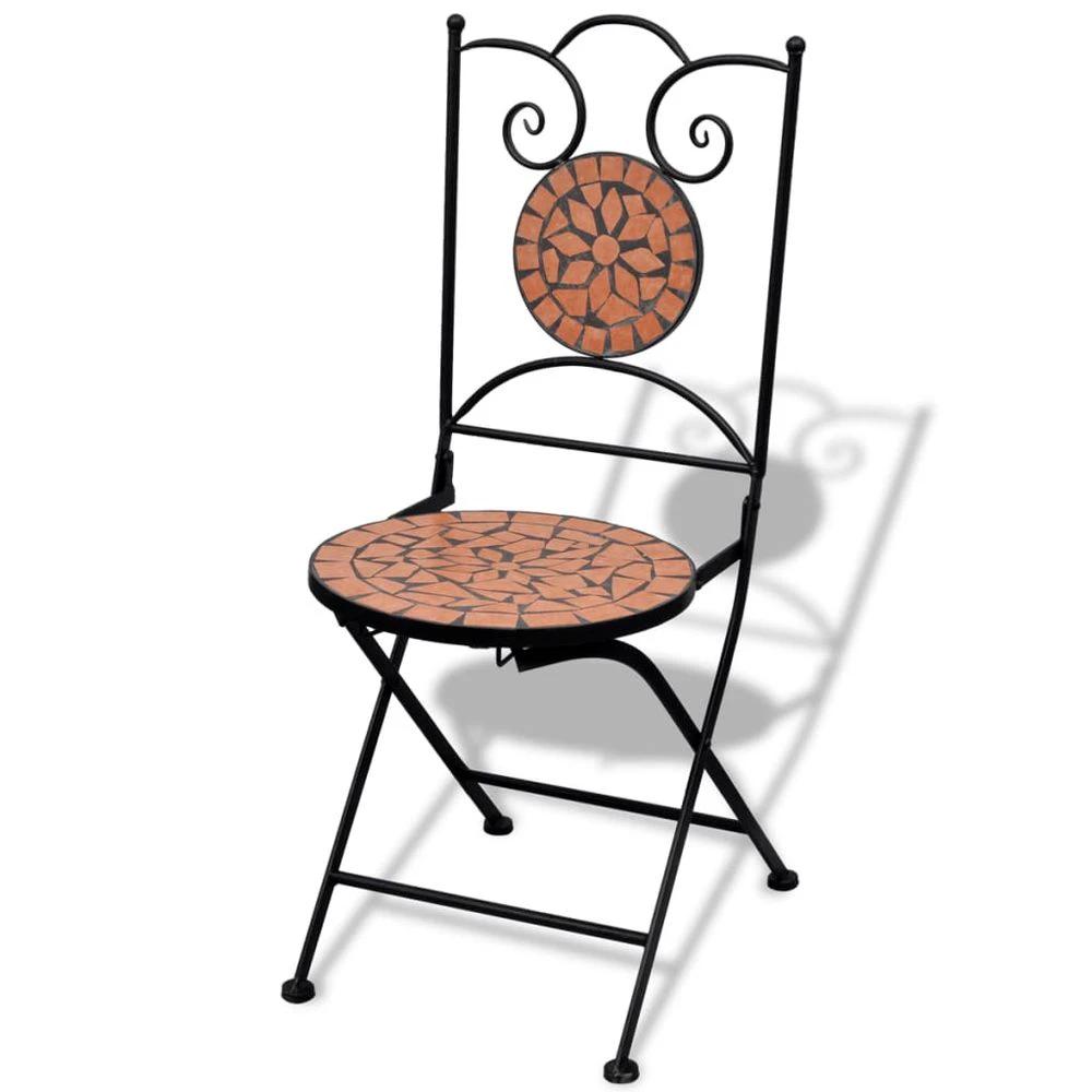 Folding Bistro Chairs 2 pcs vidaXL Ceramic Terracotta by vidaXL