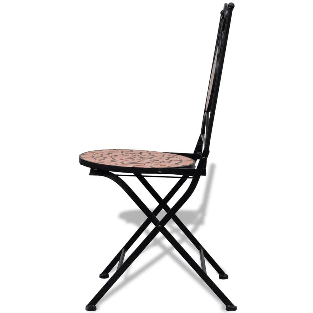 Folding Bistro Chairs 2 pcs vidaXL Ceramic Terracotta by vidaXL