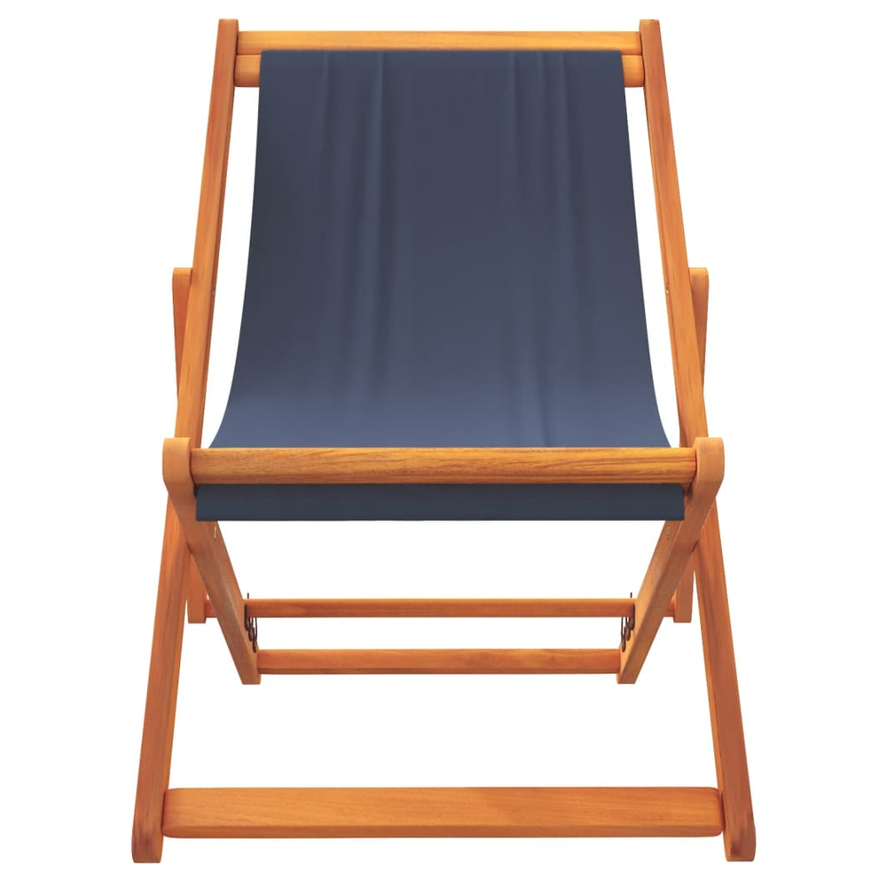 Folding Beach Chairs 2 pcs vidaXL Blue Fabric by vidaXL