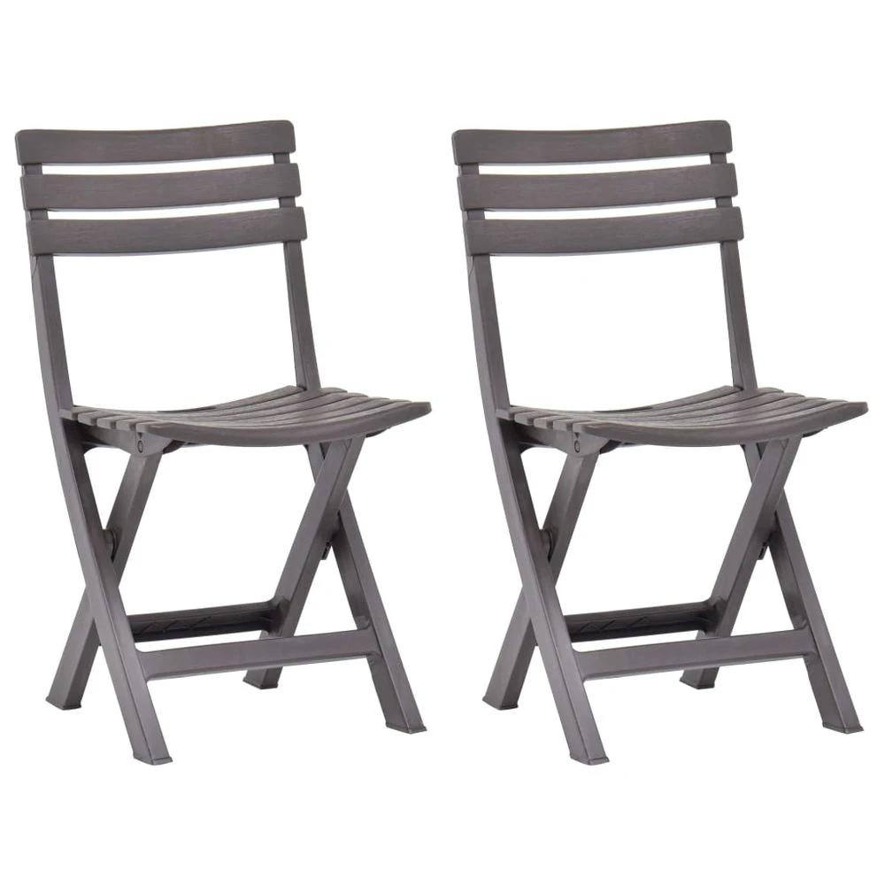 Folding Garden Chairs 2 pcs vidaXL Plastic White by vidaXL