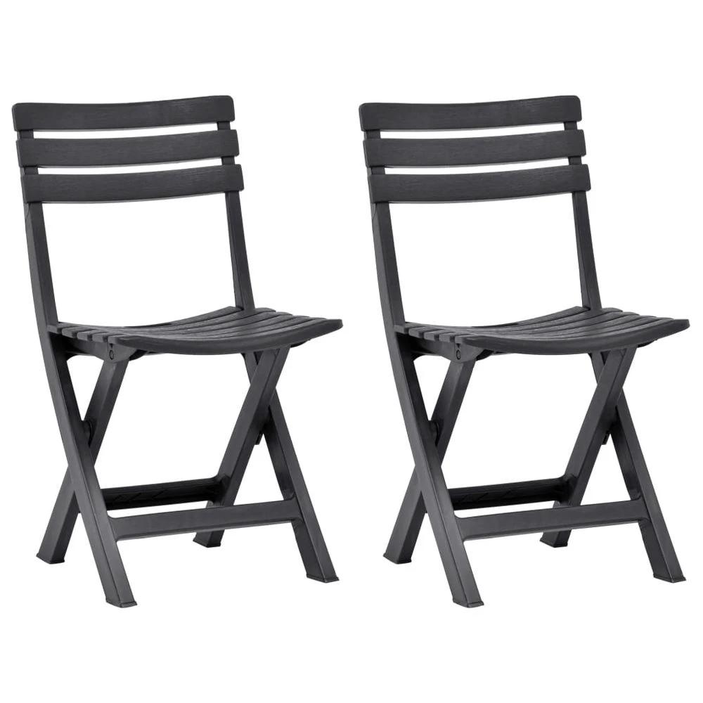 Folding Garden Chairs 2 pcs vidaXL Plastic White by vidaXL