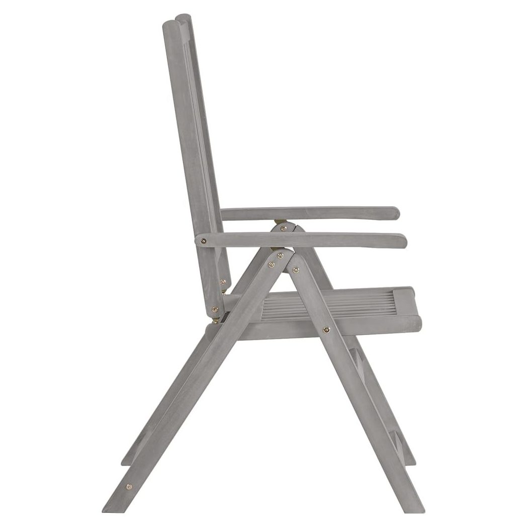 Garden Reclining Chairs 2 pcs vidaXL Grey Solid Acacia Wood by vidaXL