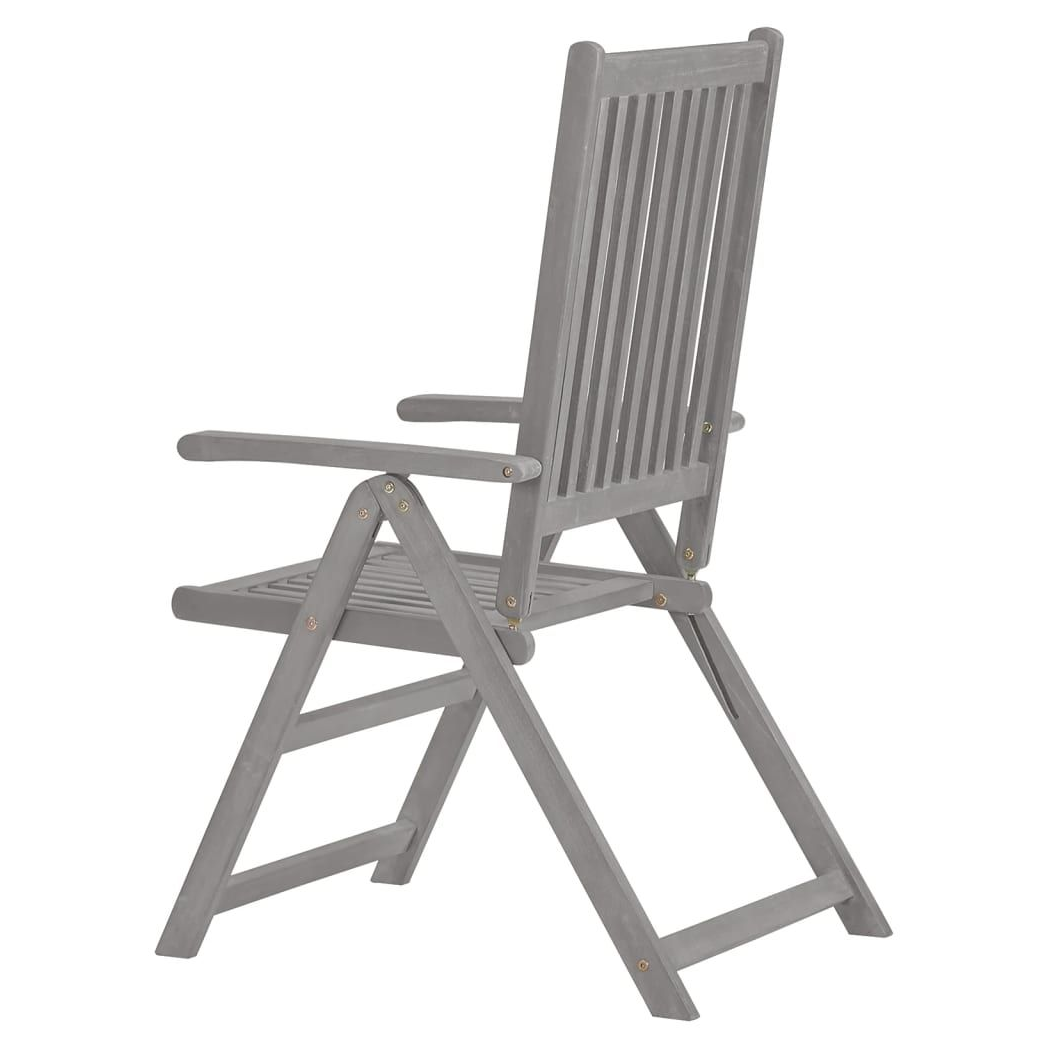 Garden Reclining Chairs 2 pcs vidaXL Grey Solid Acacia Wood by vidaXL